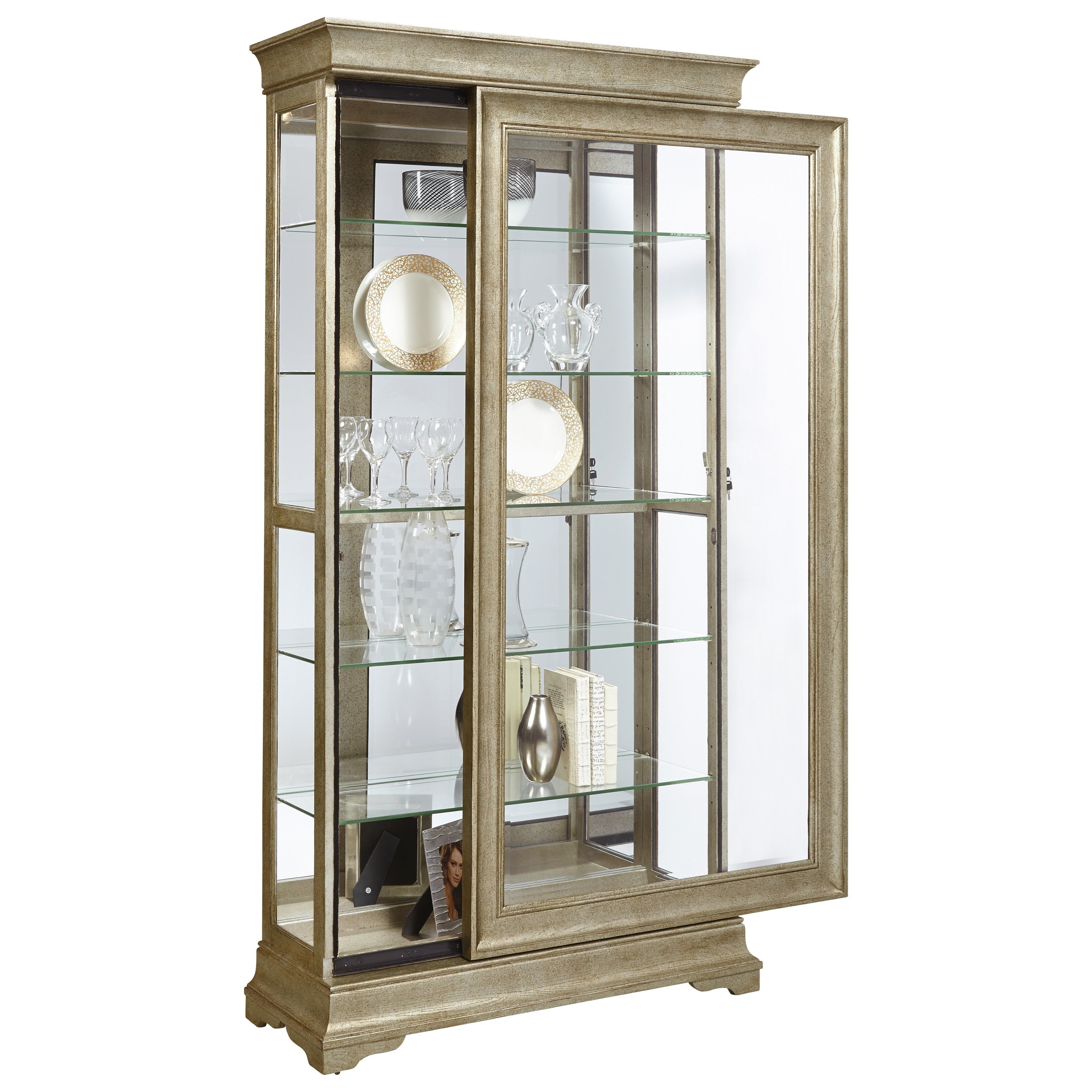 Pulaski Furniture Curios Lyon Curio with Louis Philippe Style Moldings